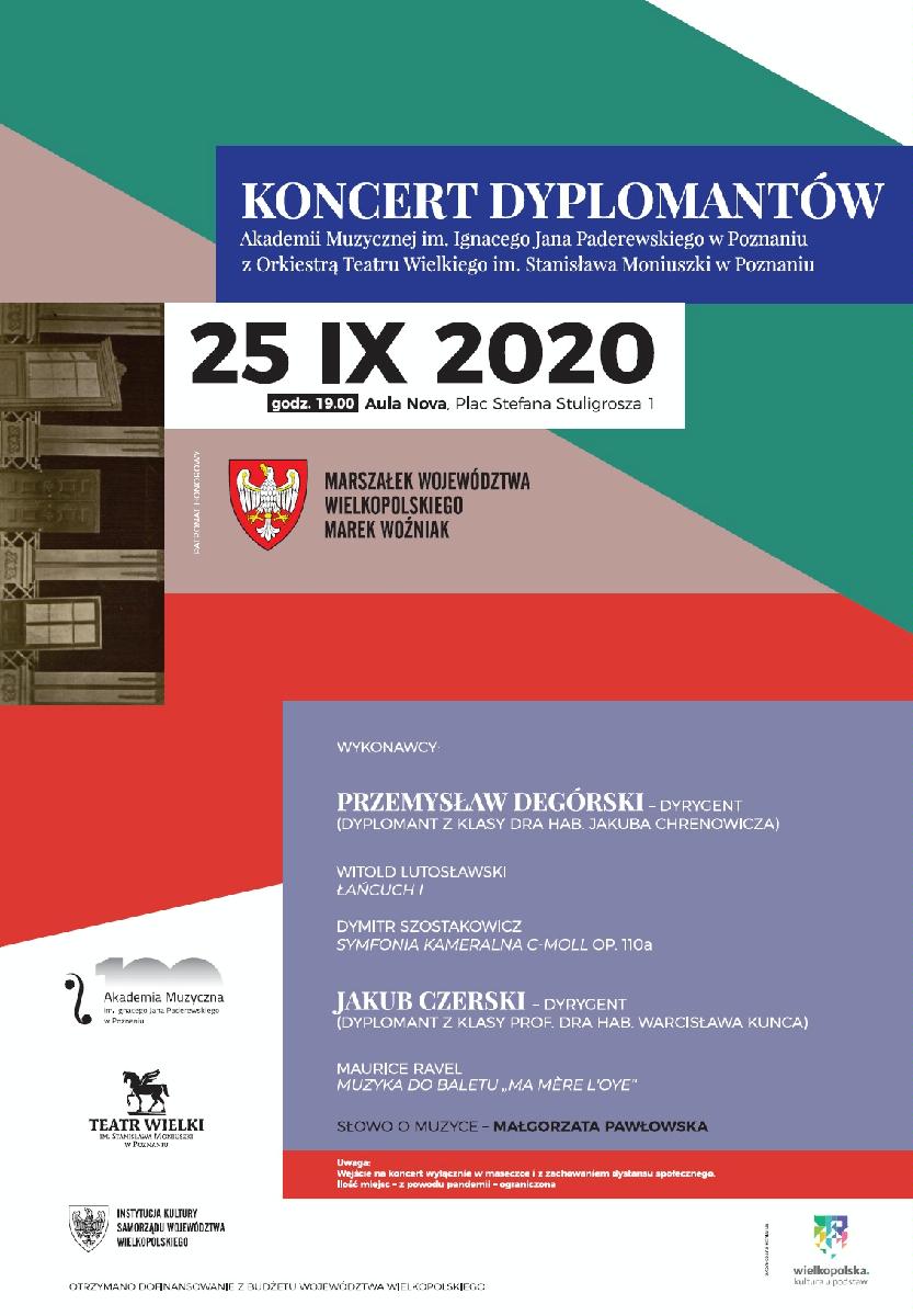 Na szarym tle białe napisy. Widnieją nazwiska wykonawców i tytułu utworów które wykonają. Informacja w opisie wydarzenia.