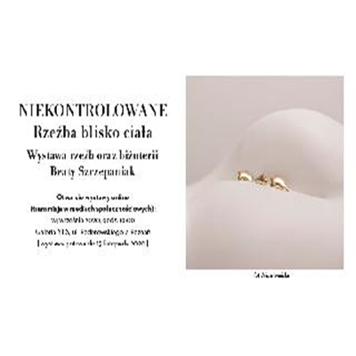 Informacje o wydarzeniu po lewej stronie, zawarte również w opisie. Po prawej jedna z rzeźb.