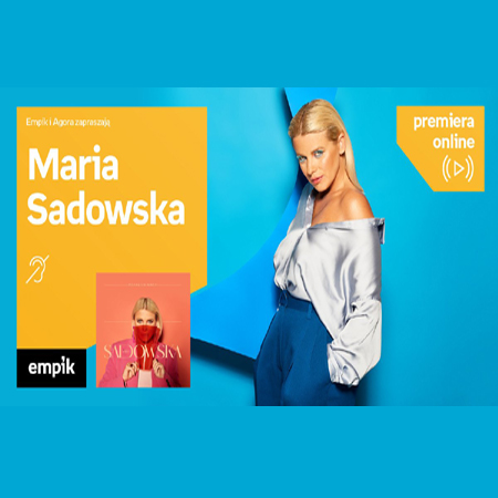 Maria Sadowska na zdjęciu, po lewej w żołtej ramce informacje o wydarzeniu.