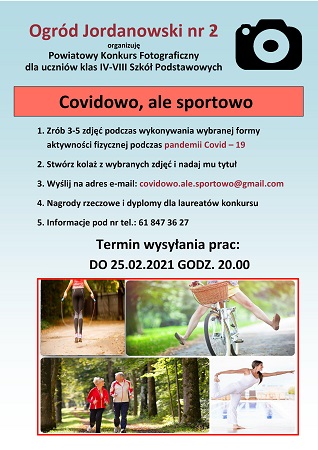 Plakat z informacjami o wydarzeniu. Na dole zdjęcia osób wykonujących różne aktywności sportowe.