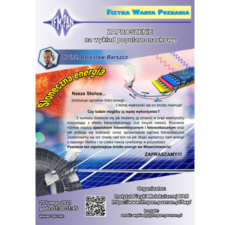 Plakat zapraszający do udziału w wykładzie ze zdjęciem wykładowcy i krótkim opisem tematyki wykładu.
