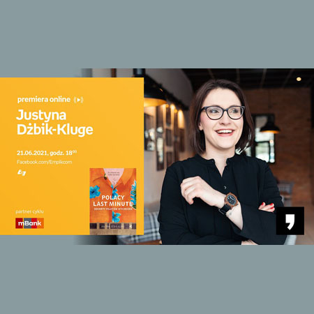 Plakat ze zdjęciem Justyny Dżbik-Kluge.