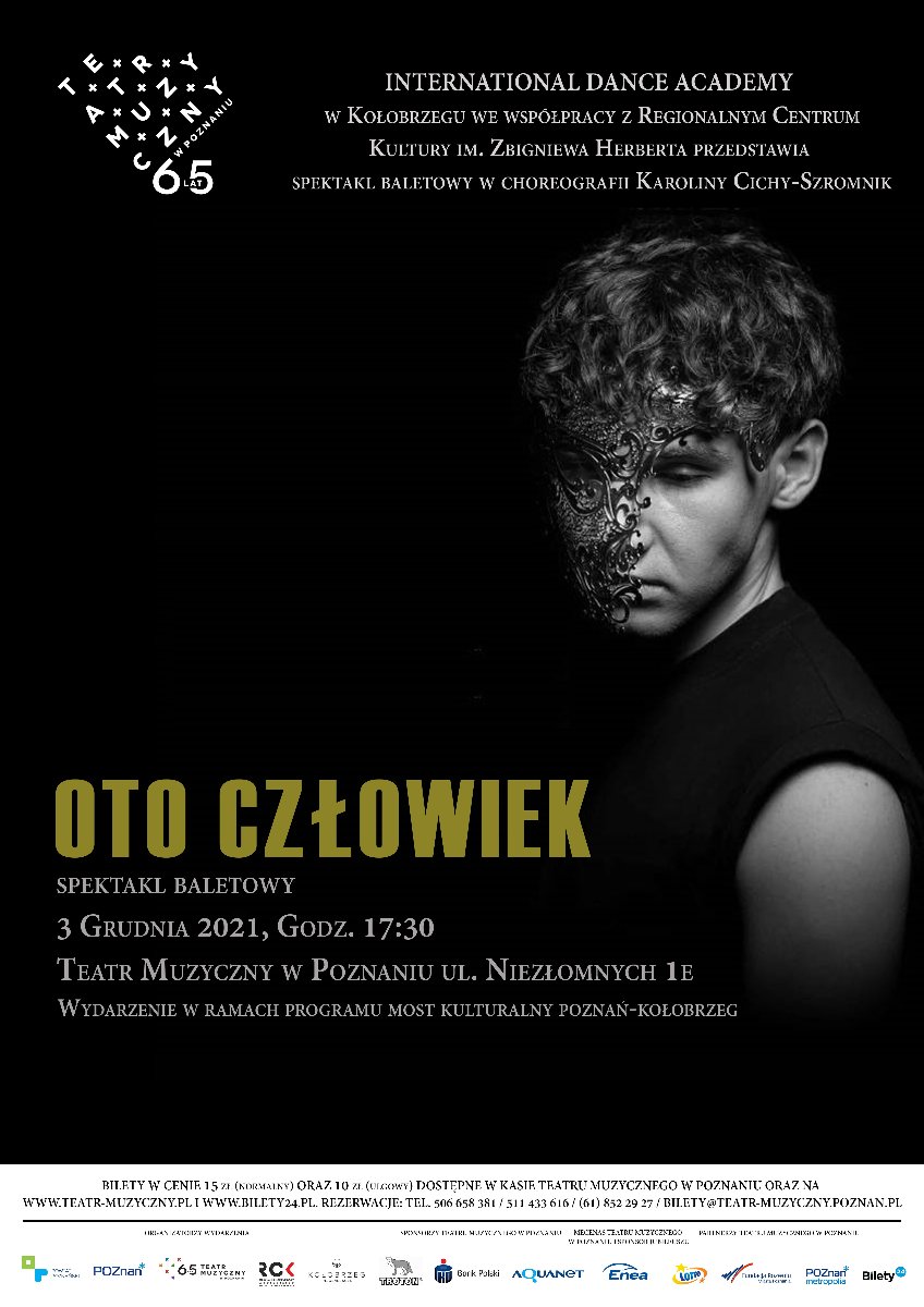 Plakat ze zdjęciem artysty i informacjami o spektaklu.