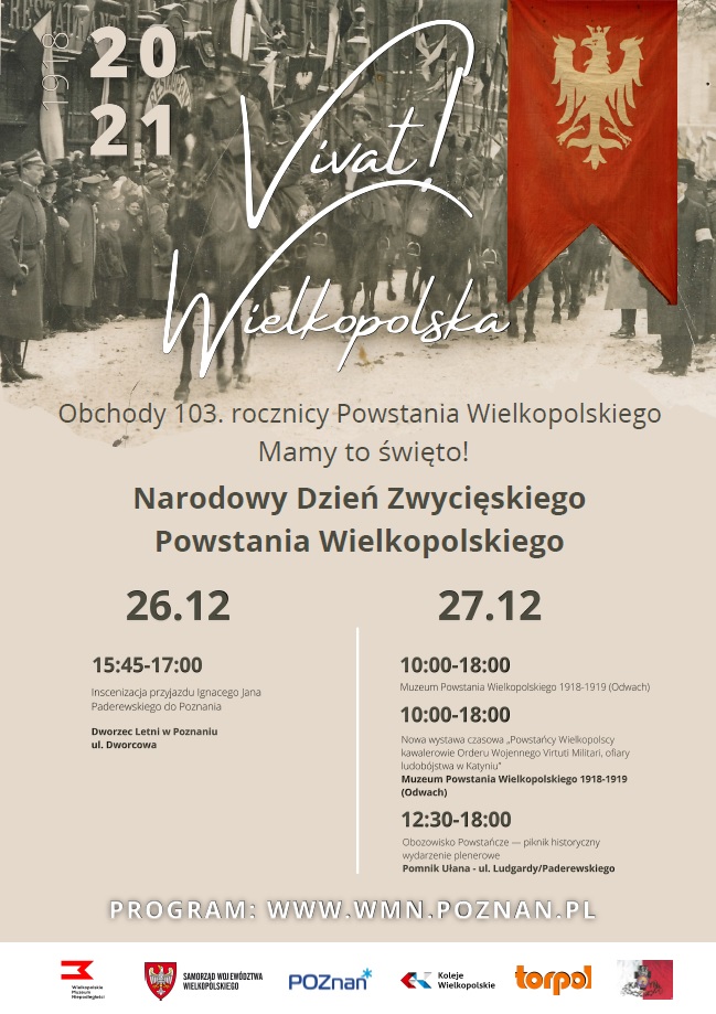Plakat z flagą powstańczą.