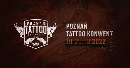 plakat z nazwą wydarzenia; na brązowym tle białe logo z koziołkami