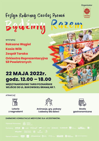 Roześmiane dzieci "Bądźmy razem". Informacja widoczne na plakacie zawarte w treści artykułu.