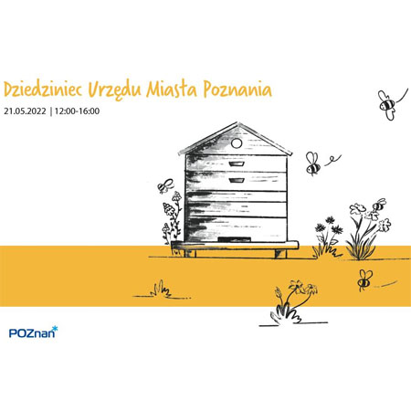 Ul - wokół niego kwiatki i pszczoły."Dziedziniec Urzędu Miasta Poznania, 21.05.2022/12:00 - 16:00"