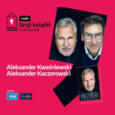 Plakat ze zdjęciem autorów i okładką książki w prawej części. W części lewej imiona i nazwiska na różowym tle.