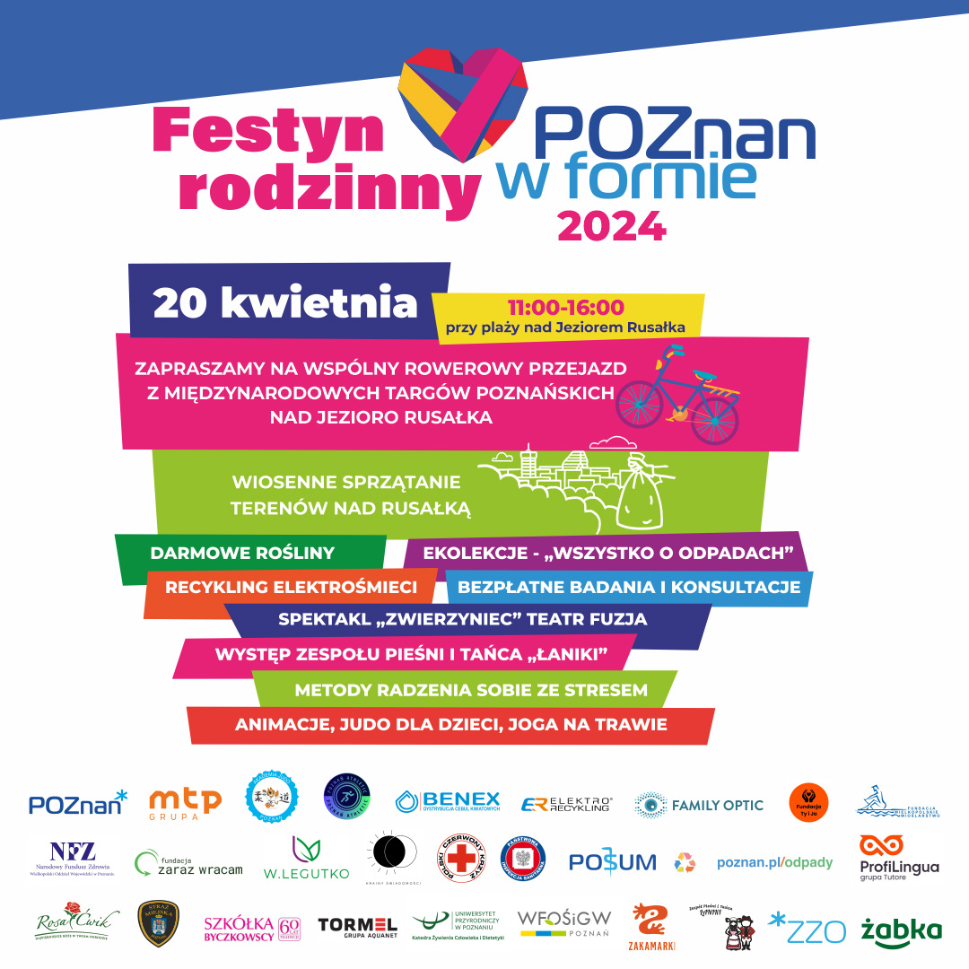 kolorowe prostokatky w liczbie 12, na których sa wypisane aktrakcje festynu i ipodstawowe nformacje