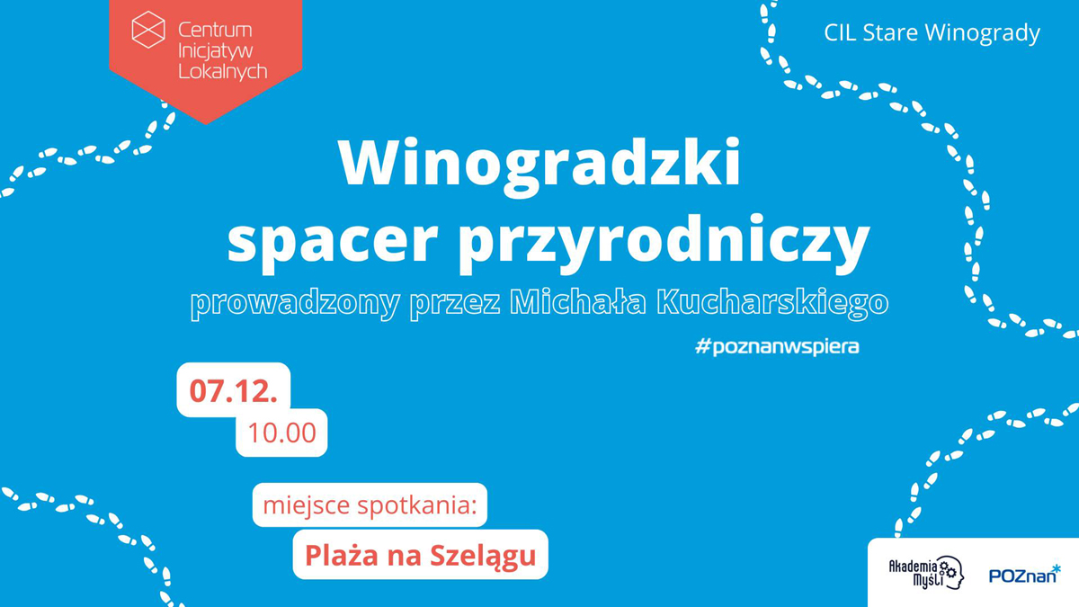 Na niebieskim tle białe i czerwone napisy z nazwą, datą i miejscem wydarzenia.
