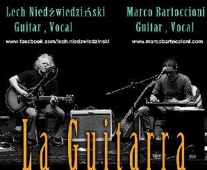plakat: dwóch gitarzystów