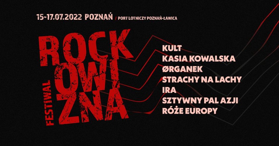 Czerowne litery na czarnym tle.