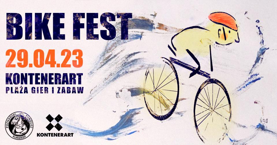Po lewej kolorowa rysunkowa postać na rowerze. Po lewej napisy informujące o wydarzeniu.
