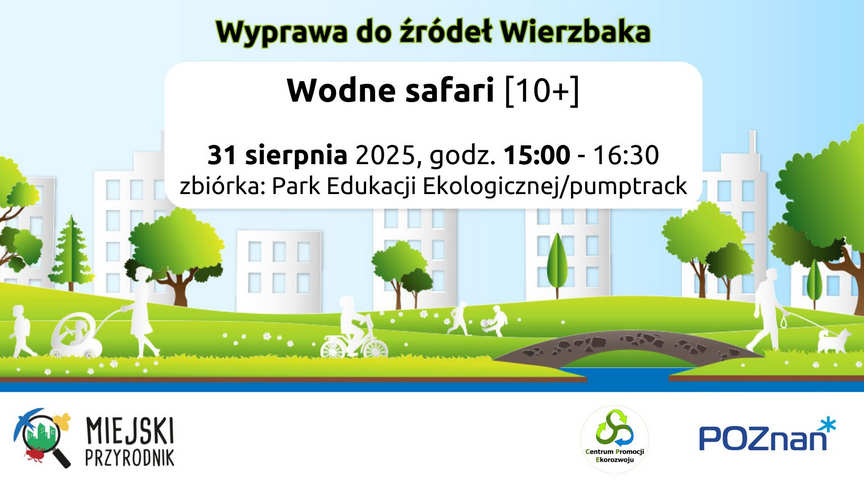 Baner promujący wydarzenie. Szczegółowe informacje z plakatu w treści artykułu. W tle zielone drzewa, rzeka i białe postacie.