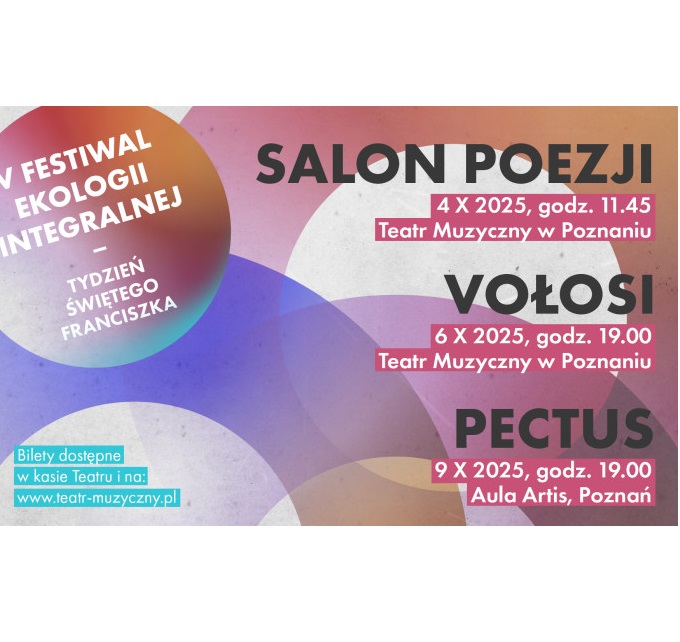 na plakacie informacje dotyczące wydarzeń w ramach festiwalu, daty, wykonawcy, miejsca wydarzeń