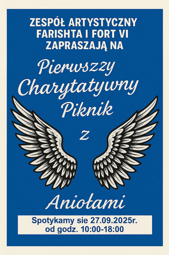 Grafika biało-czarnych skrzydeł na niebieskim tle. Wokół napisy. Szczegółowe informacje na temat wydarzenia zawarte w treści artykułu.