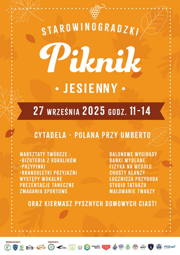 Napisy na żółtym tle z grafikami liści. Szczeółowe ifnromacje na temat wydarzenia zawarte w treści artykułu.