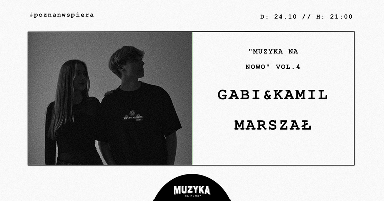 Czarno-białe zdjęcie występujących na jednolitym tle. Obok czarne napisy na białym tle, szczegółowe informacje na temat wydarzenia zawarte w treści artykułu.