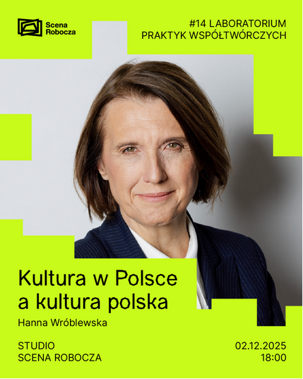 Zdjęcie prelegentki. Tło jest jasne, a całość grafiki uzupełniają geometryczne kształty w kolorze limonkowym. W lewym dolnym rogu informacje o wydarzeniu, zawarte w treści artykułu.