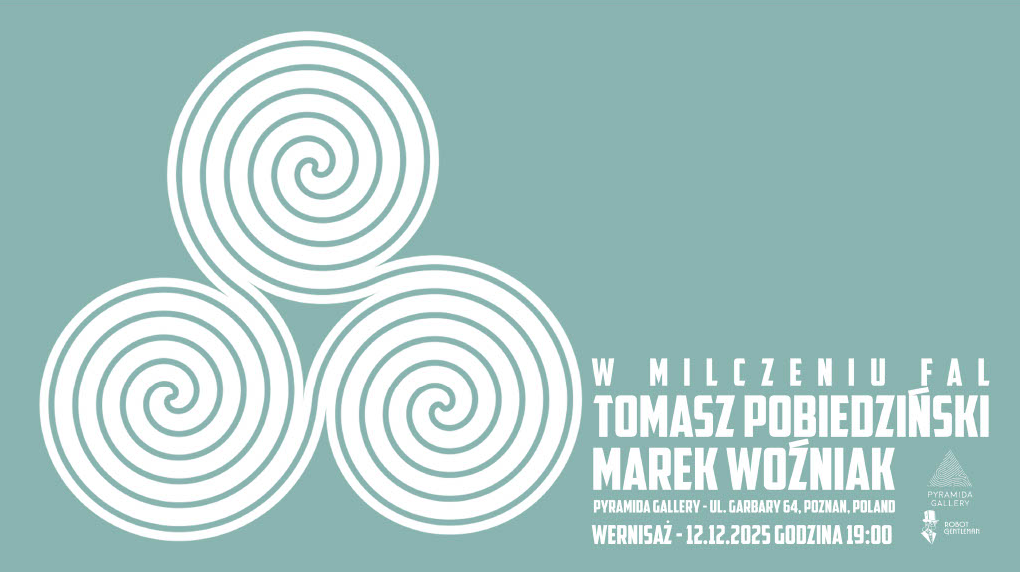 Grafika na jasnoturkusowym tle przedstawiająca trzy białe spiralne formy ułożone w kształt trójkąta. Obok z prawej strony białe napisy. Szczegóły dotyczące wydarzenia, zawarte w treści artykułu.