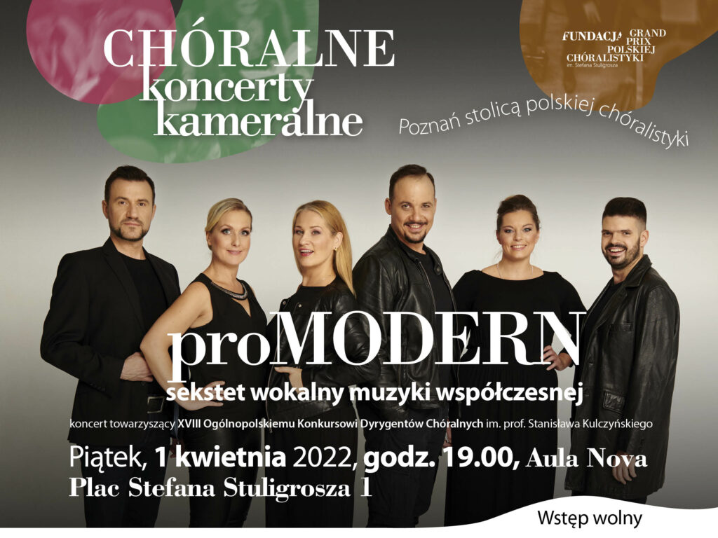 Członkowie sekstetu wokalnego muzyki chóralnej.