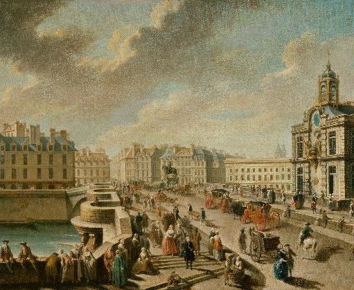 Rycina dawnego Paryża.