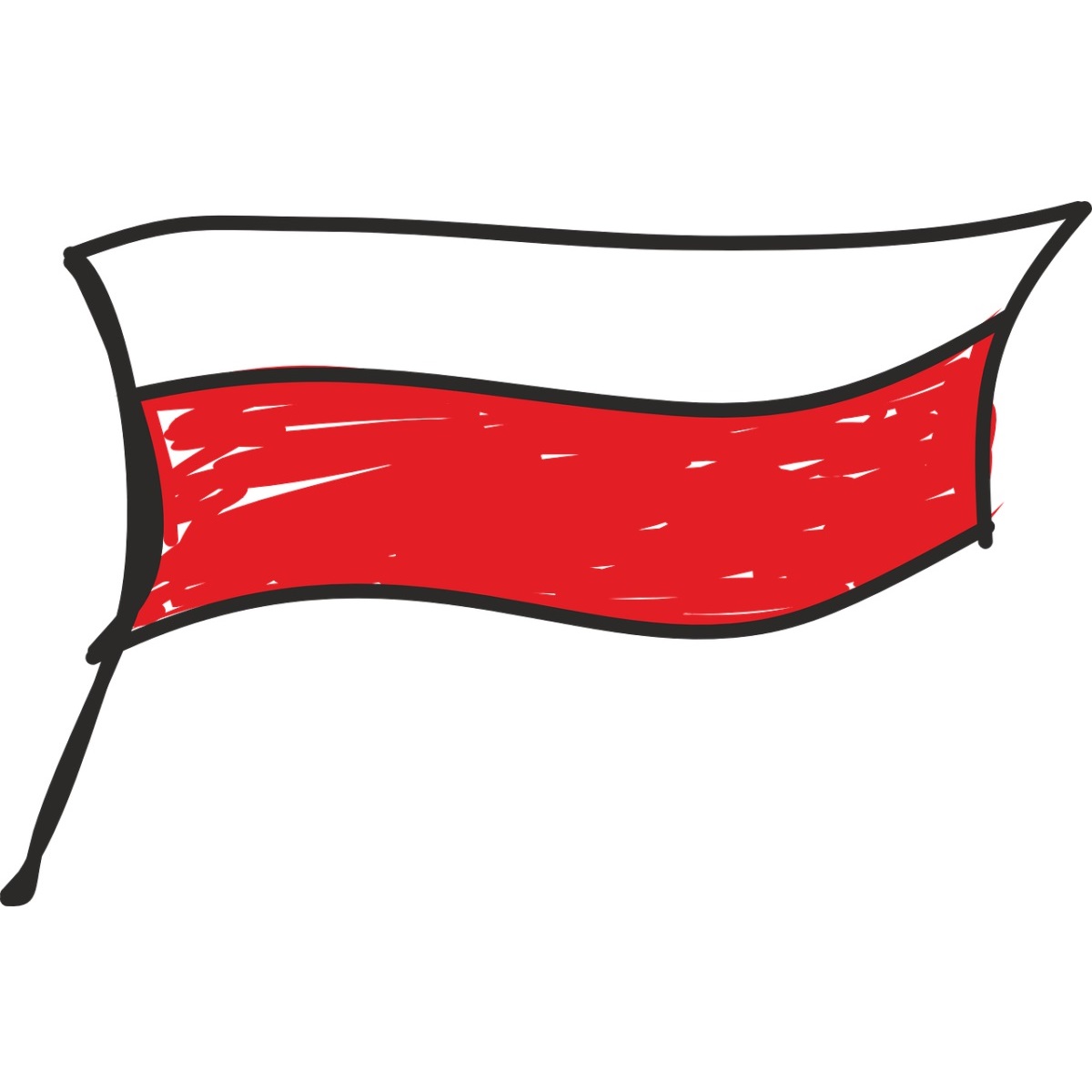 Rysunek flagi Polski.