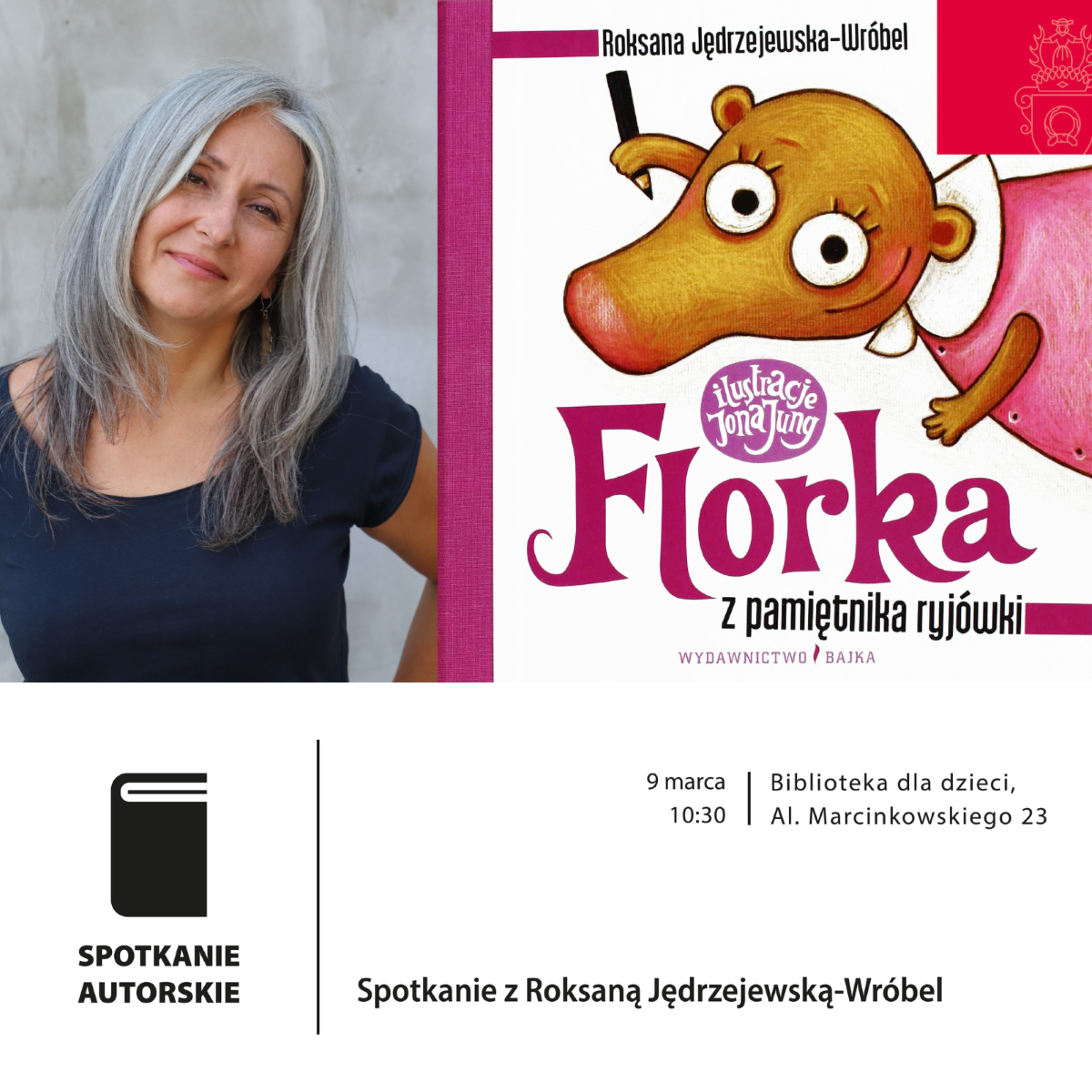 Zdjęcie autorki i okladki ksiązki o Florce