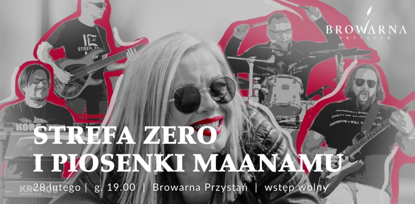 Plakat zespołu Mannam, grafika artystów podczas konceru.