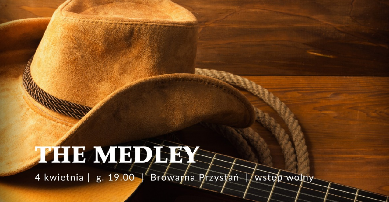 Skórzany, brązowy kapelusz obok gitara i sznur. U dołu napisy, które informują o wydarzeniu.