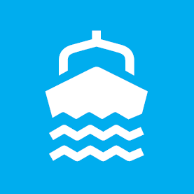 Zdjęcie przedstawia symbol graficzny statku.