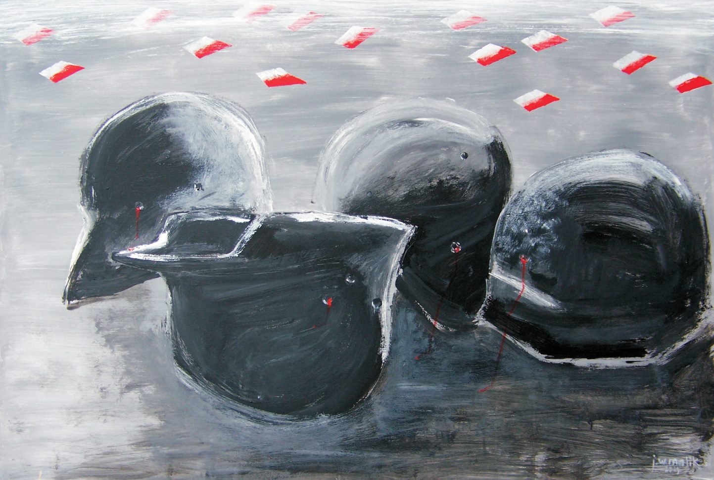 ,,WALKA NIERÓWNA 1939" J.W.Malik, 95 cm x 140 cm, akryl, 2019