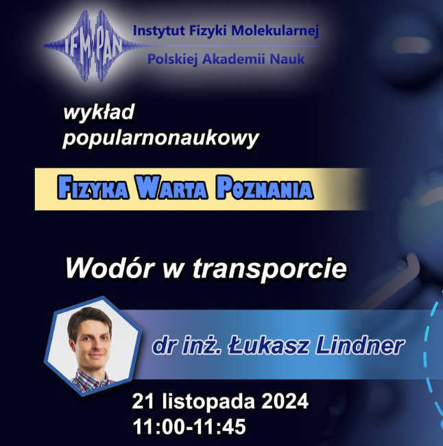 Plakat, napisy informujące o wydarzeniu, z boku zdjęcie wykładowcy.