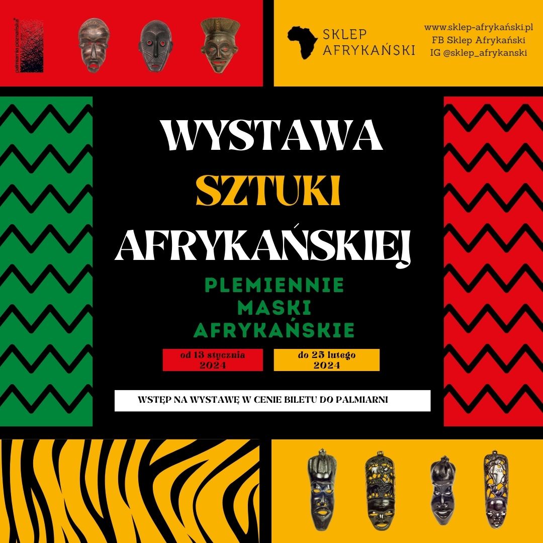 Plakat pod tytułem Plemienne maski afrykańskie