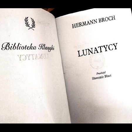 Strona tytułowa "Lunatyków"