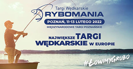 Zdjęcie rybaka z umieszczonym logiem Rybomanii