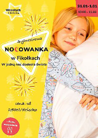 plakat nocowanki przedstawiający dziecko ściskające poduszkę