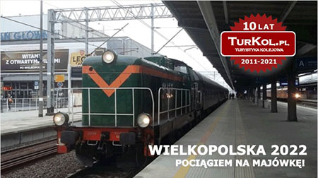 zdjęcie pociągu stojącego na dworcu Poznań Główny