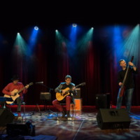 Na zdjęciu członkowie zespołu podczas koncertu.