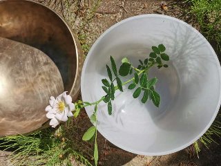 dwa instrumenty medytacyjne widziane z góry