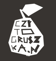 na czarnym tle gruszka z napisem Czytogruszka